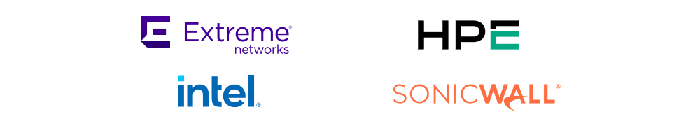Logos from:
HPE
Extreme
Intel
Sonicwall